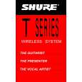 SHURE T SIERIES WIRELESS SYSTEM Manual de Usuario